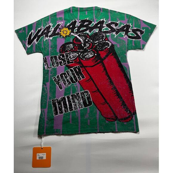 NWT RARE Valabasas Vintage Men's Boom Lose Your Mind All Over Graphic Tee - M - Picture 2 of 5